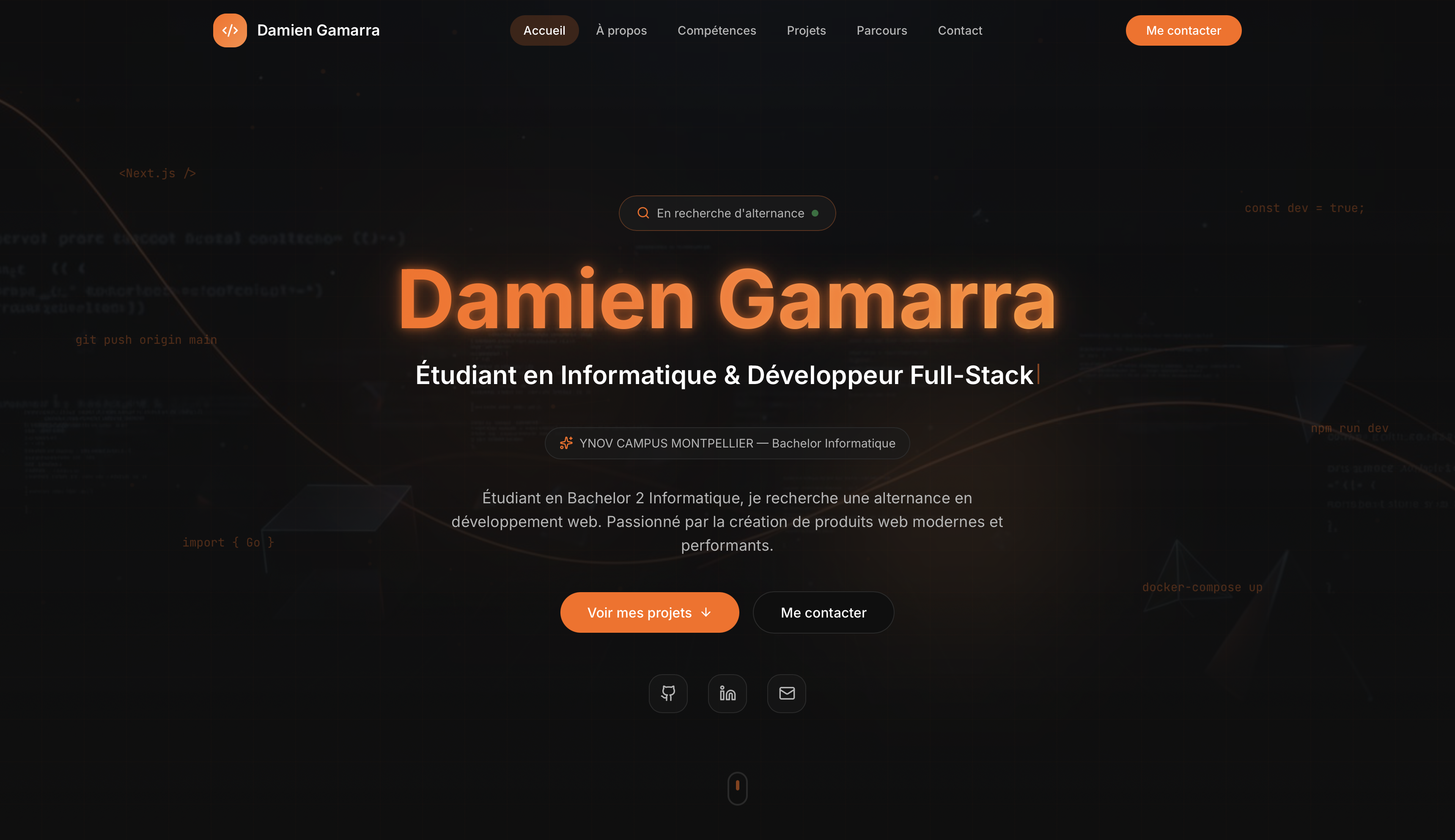 Aperçu du portfolio Damien Gamarra